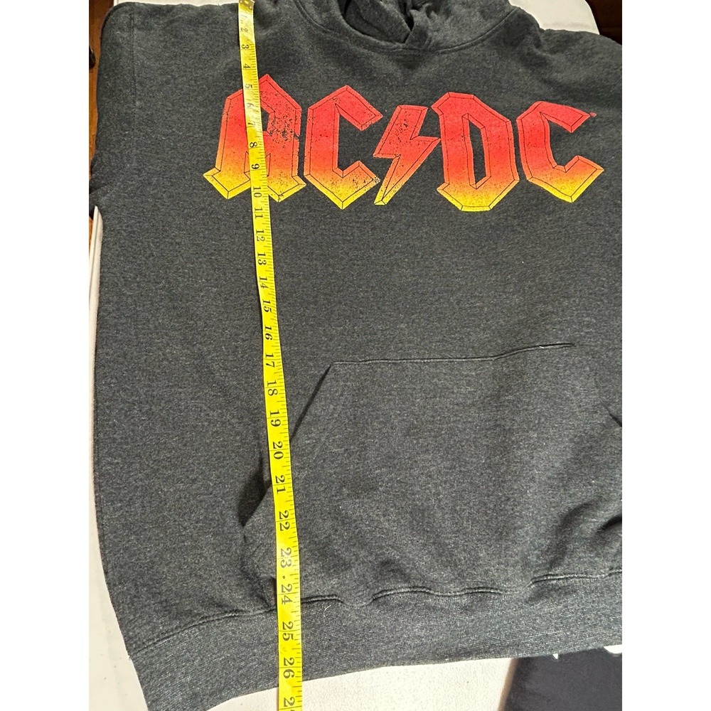 AC DC Hooded Pullover Sweatshirt Hoodie XL Grey Big Logo - Picture 11 of 12